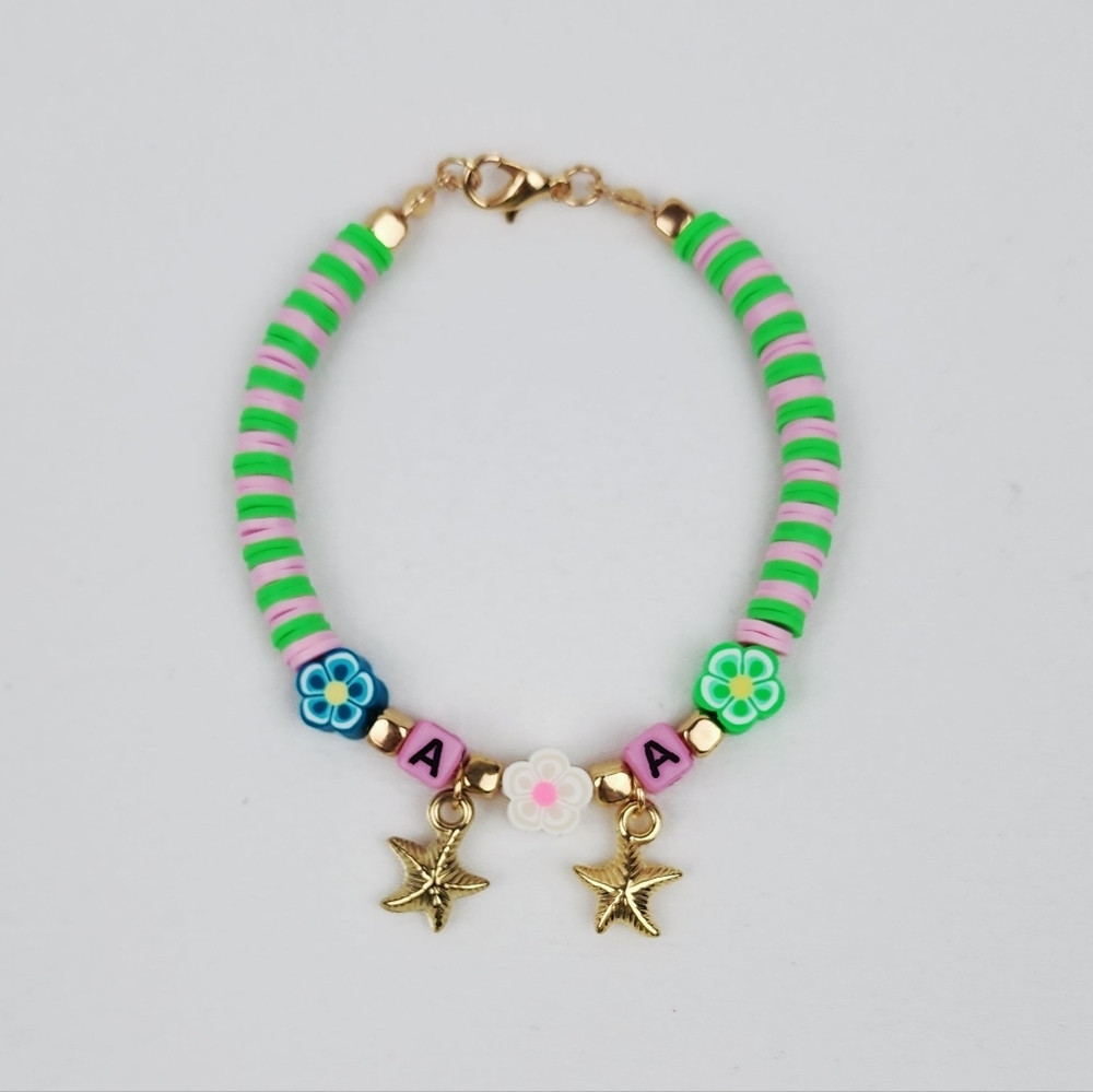 Handmade Flower Letter A Bracelet